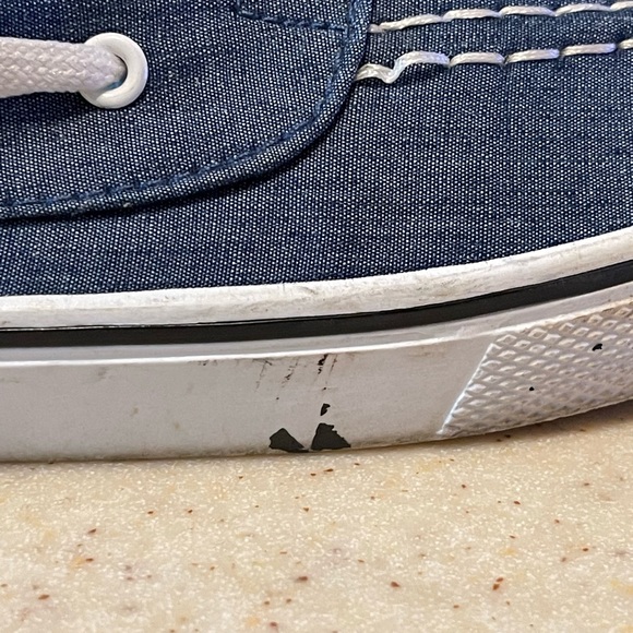 Alpine Swiss Boat Shoes Lace Up Loafers Blue Chambray Fabric Women 11 USED - Picture 6 of 7